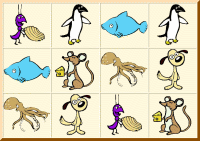 Memory game with animals